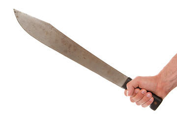 Image showing Man holding a machete