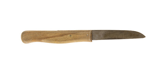 Image showing Old wooden knife, isolated