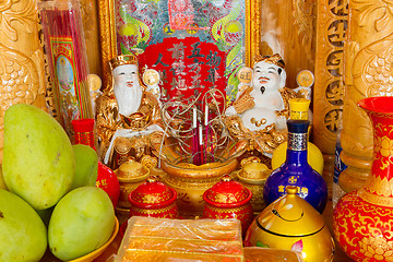 Image showing Closeup of an commonly seen altar in Vietnam