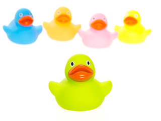 Image showing Rubber ducks isolated