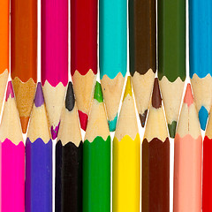 Image showing Many different color pencils