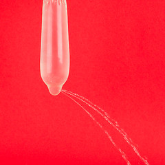 Image showing Condom with water but leaking