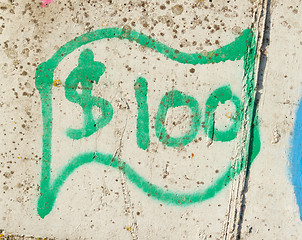 Image showing Simple green dollar bill (graffity)