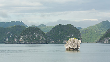 Image showing Limestone rocks in Halong Bay, Vietnam