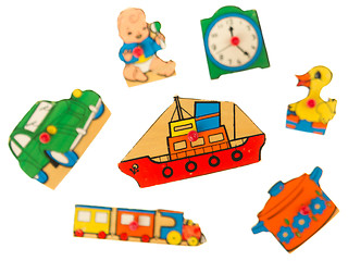 Image showing Piece of an antique wooden puzzle for children