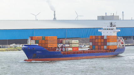 Image showing Containers on a containership 