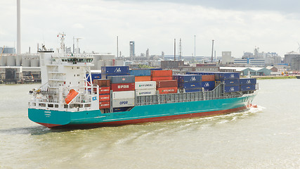 Image showing Containers on a containership 