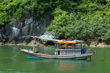 Image showing Fishing boat in the Ha Long Bay
