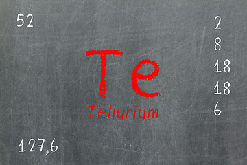 Image showing Isolated blackboard with periodic table, Tellurium