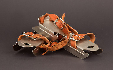 Image showing Very old dutch ice skates for a small child