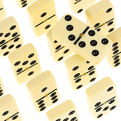 Image showing Domino pieces line isolated