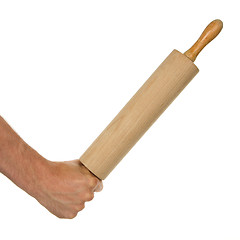 Image showing Hand with rolling-pin