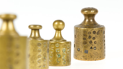 Image showing Old brass antique weights, Holland