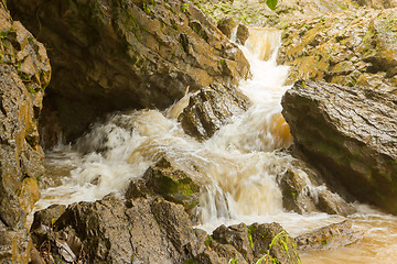 Image showing Closeup of a dirty waterfall