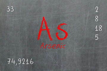 Image showing Isolated blackboard with periodic table, Arsenic