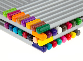 Image showing Lasagna of many different color pencils