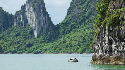 Image showing Fishing boat in the Ha Long Bay