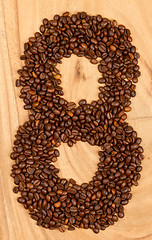 Image showing Number from coffee beans