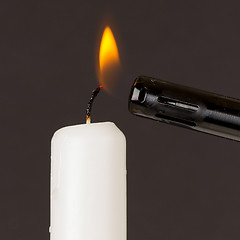 Image showing White candle isolated