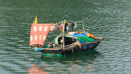 Image showing Fishing boat in the Ha Long Bay