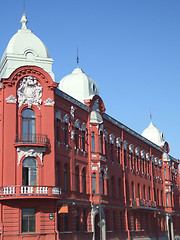 Image showing Decorated red historic landmark in Russia