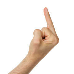 Image showing Man showing his middle finger