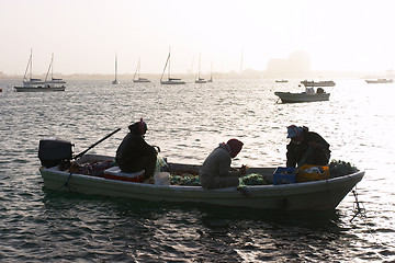 Image showing Fishermen silhouette