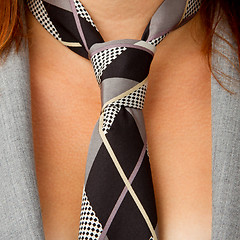 Image showing Caucasian business woman with a tie