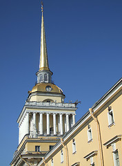 Image showing Clock tower with golden roof