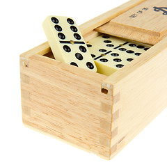 Image showing Domino in wooden box