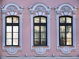 Image showing Three ornamented windows