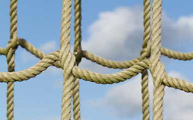 Image showing Rope net used for children climbing