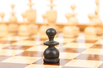 Image showing Black chess pawn isolated