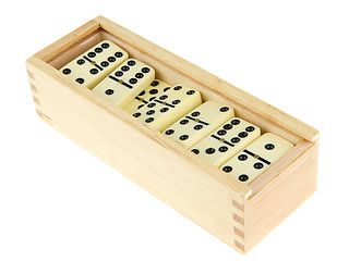 Image showing Domino in wooden box