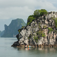 Image showing Fishing boat in the Ha Long Bay