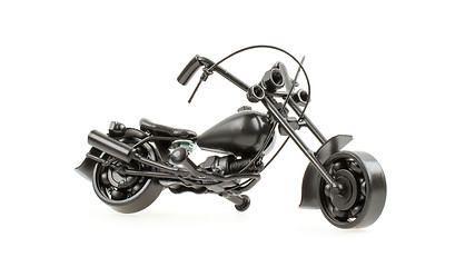 Image showing Mini motorcycle made from wire and different motorcycle parts