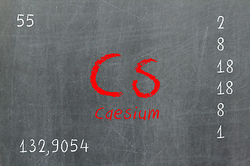 Image showing Isolated blackboard with periodic table, Caesium