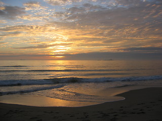 Image showing Sunset at Bore beach