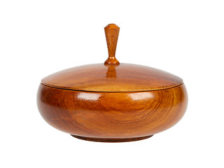 Image showing Wooden (dark wood) bowl