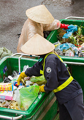 Image showing DA LAT, VIETNAM - 28 JULY 2012: Government worker separates the 