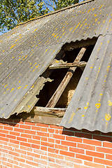 Image showing Old stable roof collapsed