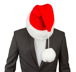 Image showing Business man with a santa hat 