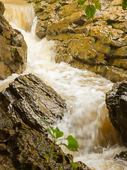 Image showing Closeup of a dirty waterfall