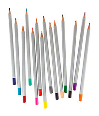 Image showing Many different color pencils