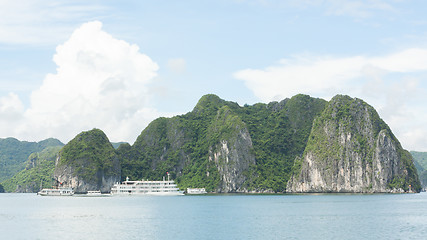 Image showing Tourist Boat in Halong Bay