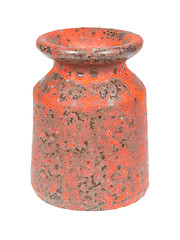 Image showing Old red vase from clay, the handwork