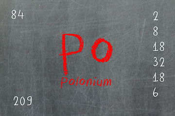 Image showing Isolated blackboard with periodic table, Polonium