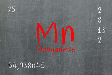 Image showing Isolated blackboard with periodic table, Manganese