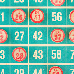 Image showing Wooden numbers used for bingo