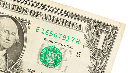 Image showing American dollar (one) close-up